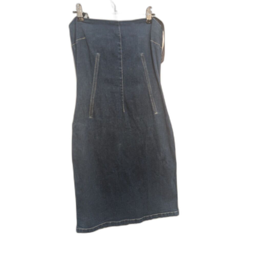 Corset Strapless Dark Wash Denim Bodycon Mini Dress